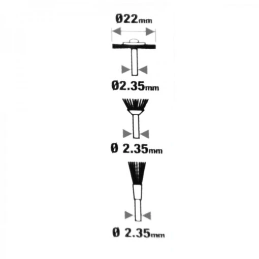 Messingdrahtbürsten Set 3tlg. Ø2,35mm Aufnahme Bürstenset Messing Drahtbürsten -Werkzeug Verkauf