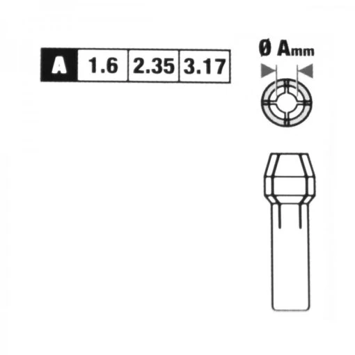 Spannzangen Set 3tlg Ø1,6-2,35-3,17mm Für Multitool Minischleifer Minispannzange -Werkzeug Verkauf